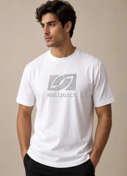 Camiseta White Stone de VIVA LEGACY en color blanco, vista frontal